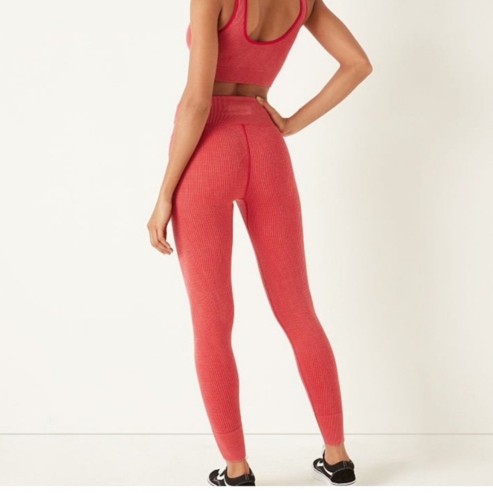 NWT Victoria's Secret Pink Light Blue High Waist Seamless Waffle Leggings Tights - Picture 10 of 11